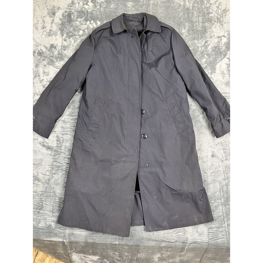 All-Weather Womens Navy Trench Coat With Removable Liner Size 12L